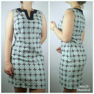 NWOT Linen blend Talbots sleeveless medallion dress pockets